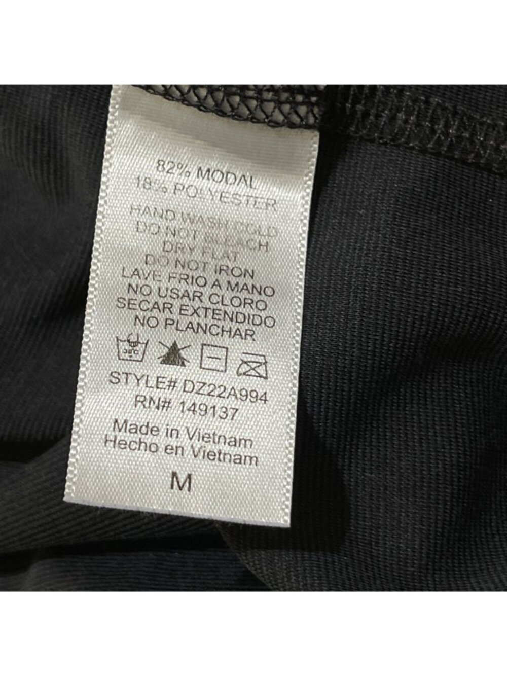 Double Zero NWOT Dress T-Shirt Midi Black Raw Edge Size M Medium Modal - Picture 7 of 7